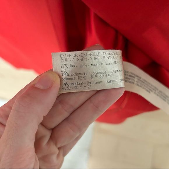 Massimo Dutti Red Wool Blend Coat Long Blazer Jacket Size 38 US 6 - Picture 7 of 9